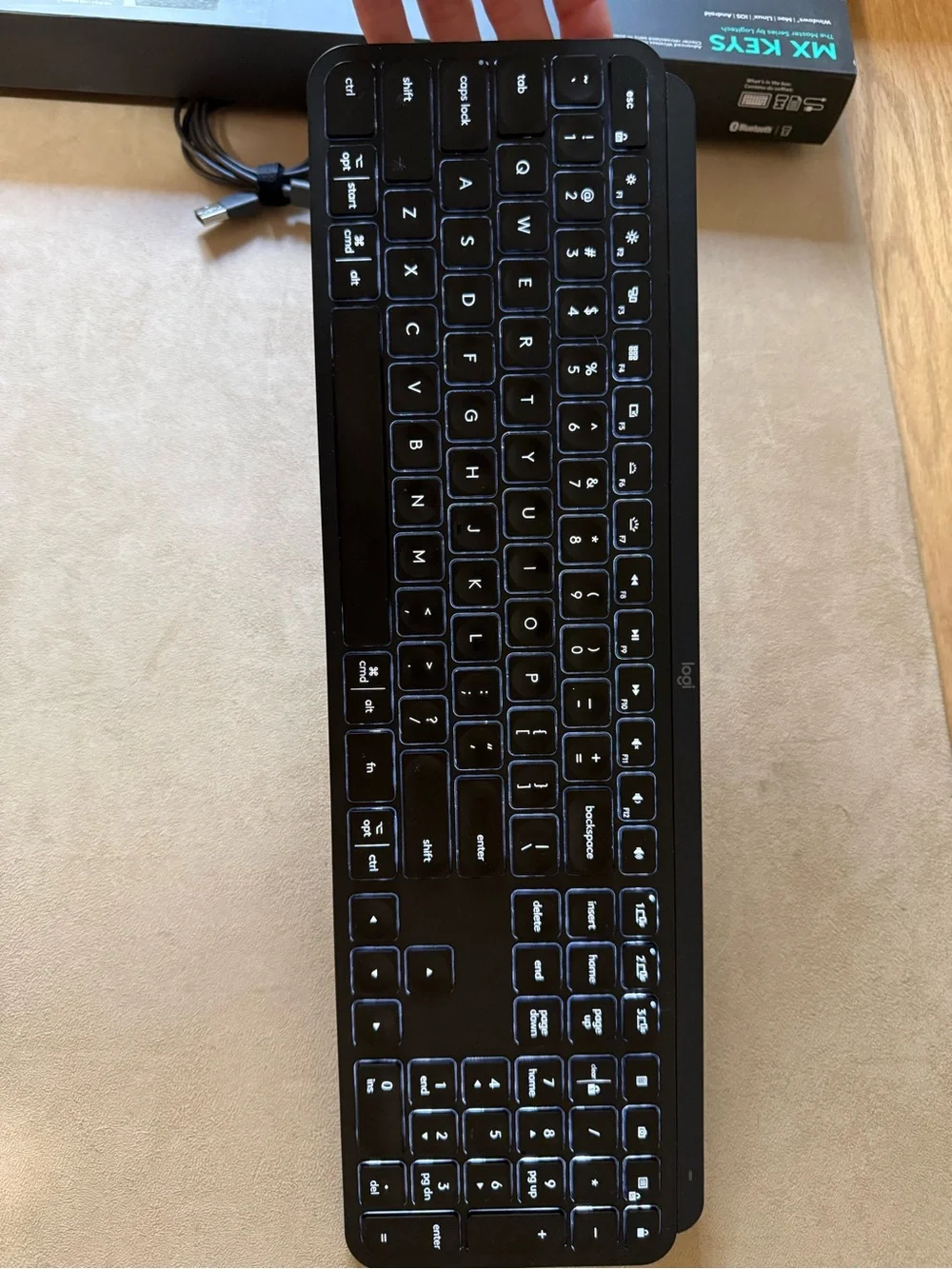 Logitech MX Keys Full-Size Wireless Keyboard - Black